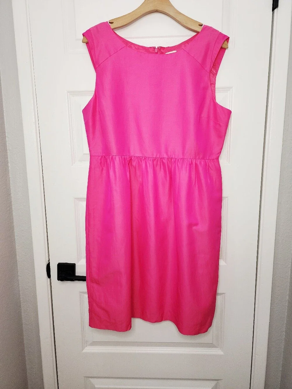 J. Crew Hot Pink Boatneck Sheath Dress Size 16